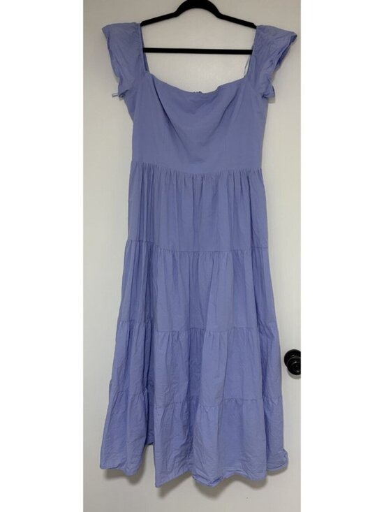 Charles Henry Dresses & Skirts - Charles Henry Women’s Blue Off The Shoulder Ruffle Midi Dress Size XL